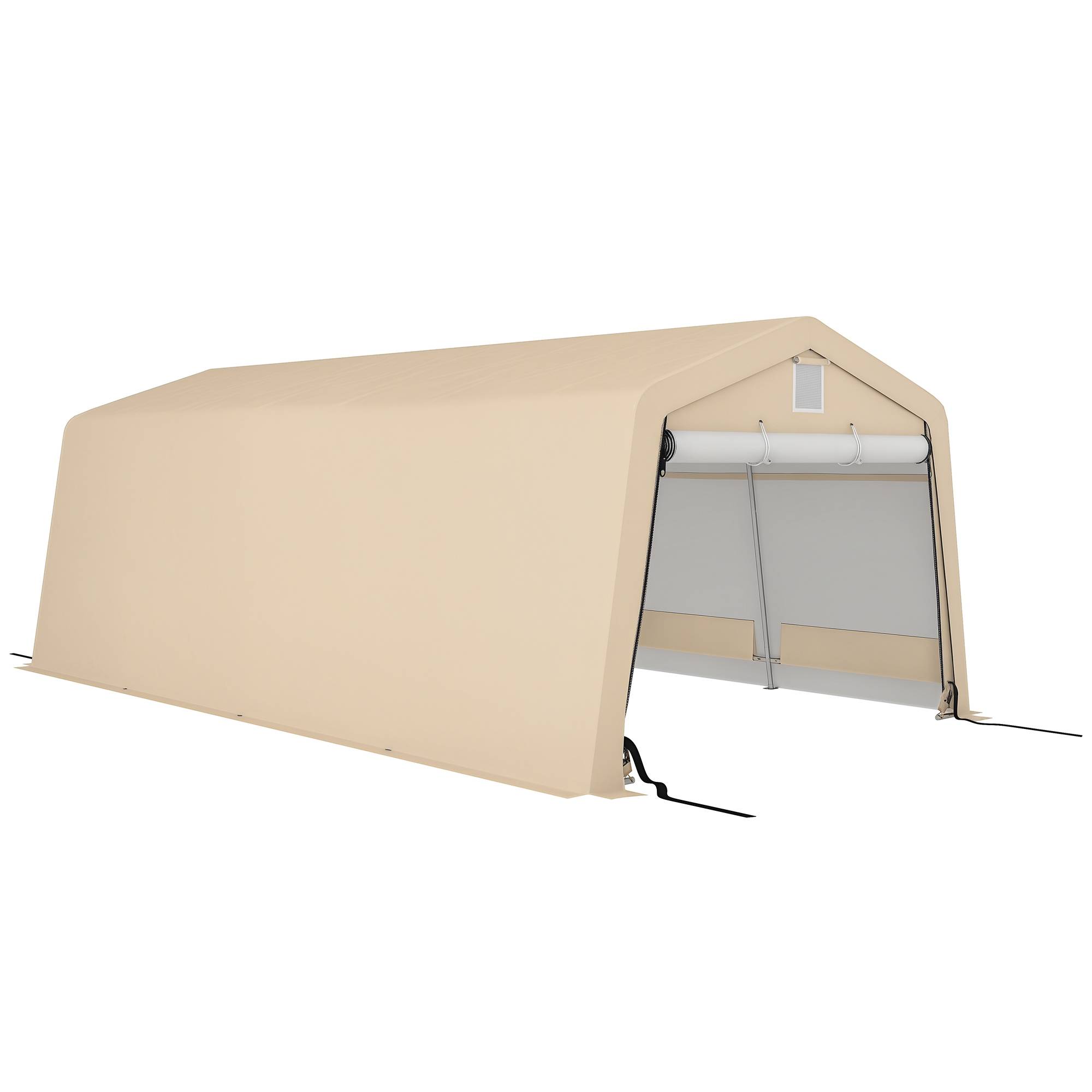Carport tente garage acier pour voitures protection anti-UV imperméable 6,2x3,3m - ComfortXL Outdoor Living - Image 1