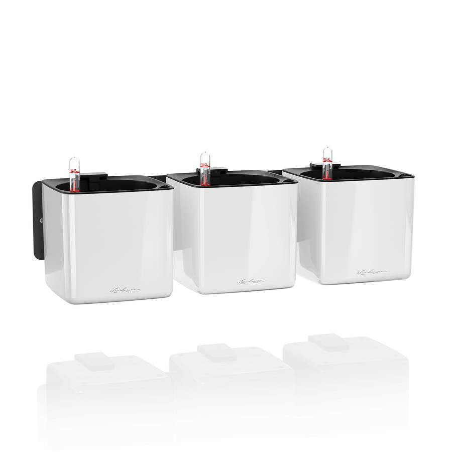 Lechuza - Cube Glossy Green Wall Home kit - 48x14x14 cm - blanc ultra brillant Lechuza