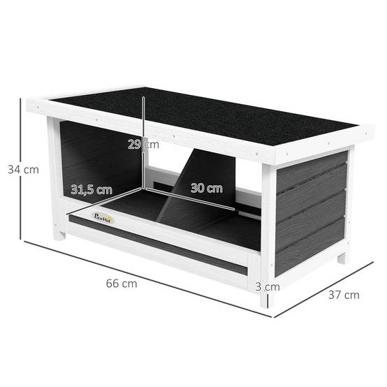 Pondoir nichoir pour poules 3 emplacements avec toit asphalte structure en bois 66 x 37 x 34 cm gris noir - Image 5