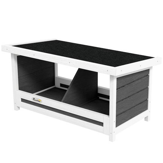 Pondoir nichoir pour poules 3 emplacements avec toit asphalte structure en bois 66 x 37 x 34 cm gris noir - Image 2