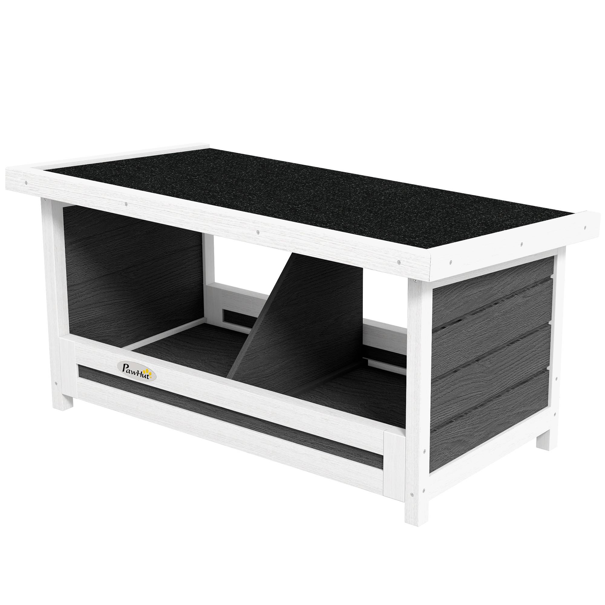Pondoir nichoir pour poules 3 emplacements avec toit asphalte structure en bois 66 x 37 x 34 cm gris noir - Image 2