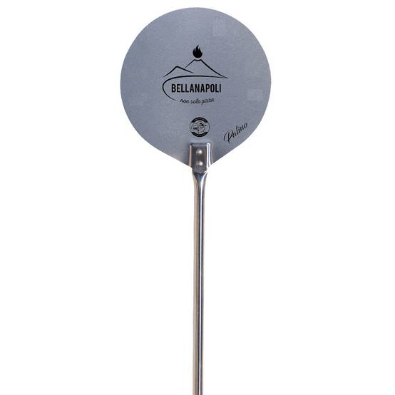 Pelle à pizza inox Ø22 cm manche 1,50m compatible four à bois, four électrique, four à gaz, Outil cuisson Pizzaiolo BellaNapoli - Imagen 1