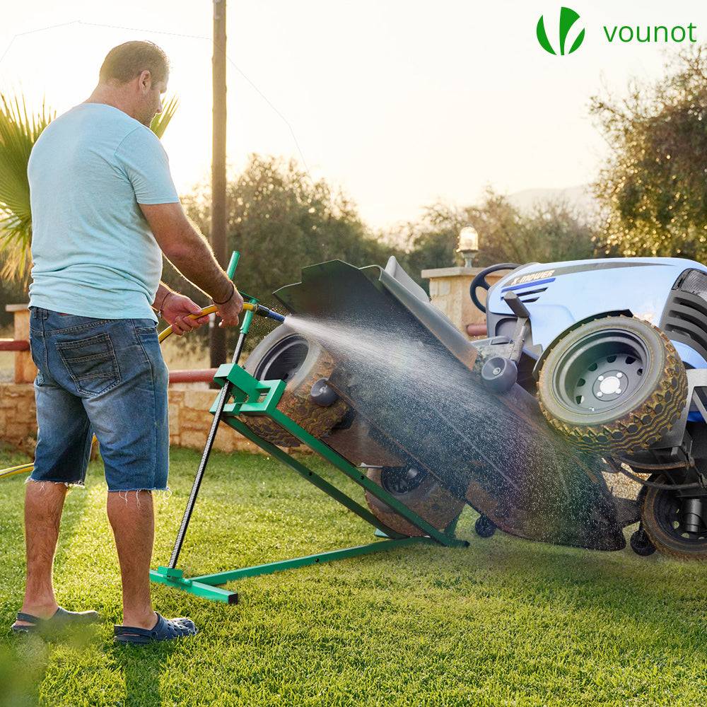 Vounot - Cric Lève Tracteur Tondeuse 400 kg max - télescopique 78 à 98 cm de long - angle d'inclinaison 45° - vert - VOUNOT® - Image 3