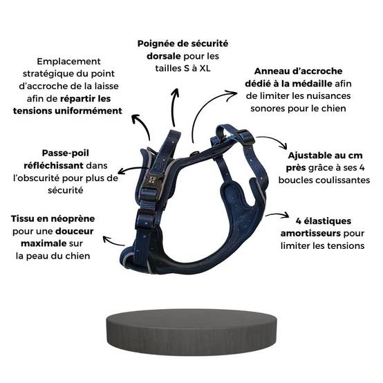 Harnais Premium pour chien confortable – Bleu Nuit – On se la Pet - Image 5