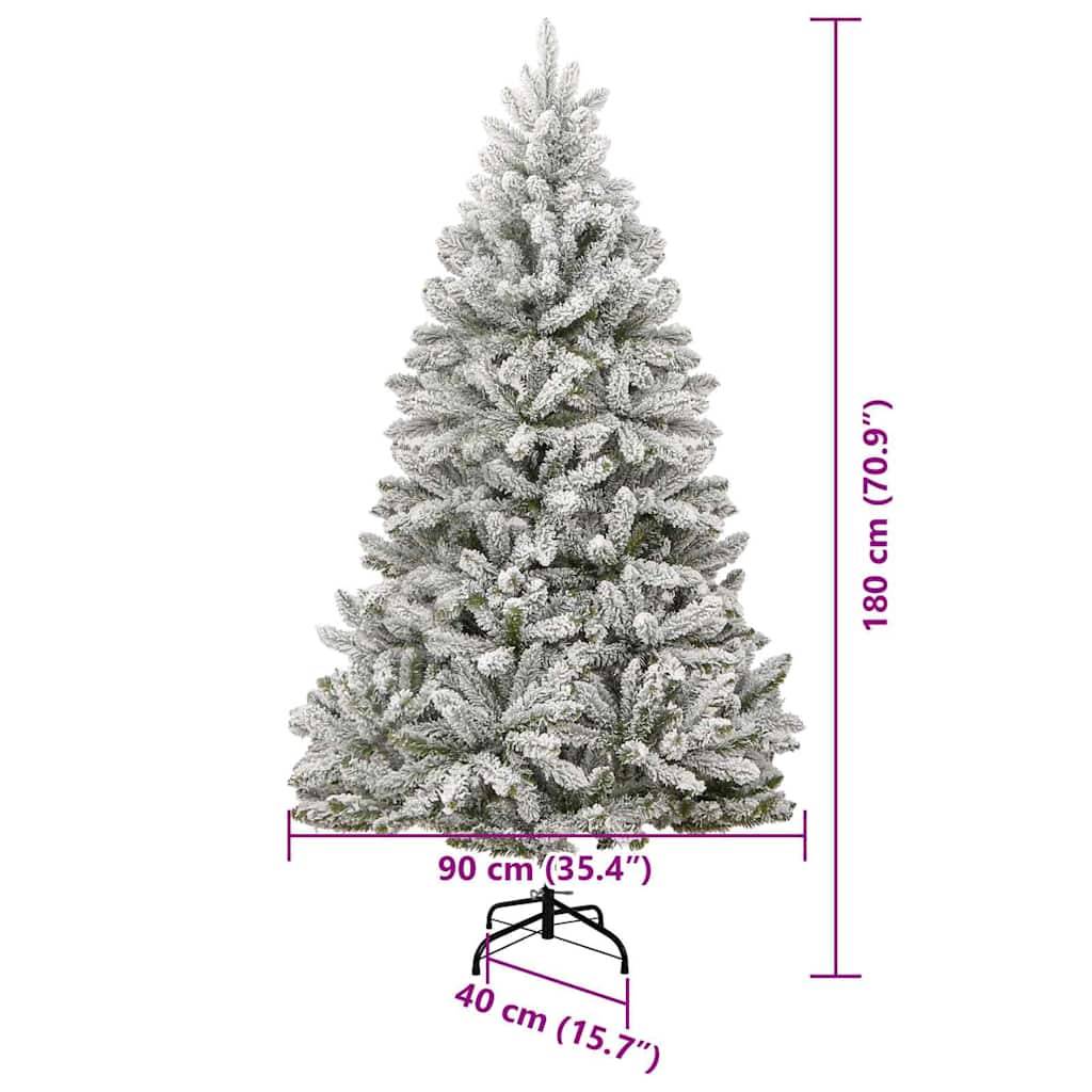Vidaxl - Sapin de Noël artificiel Vert et blanc 180 cm PVC et métal vidaXL 3395752 - Image 3