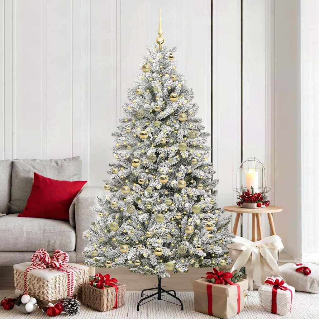 Vidaxl - Sapin de Noël artificiel Vert et blanc 180 cm PVC et métal vidaXL 3395752 - Image 1