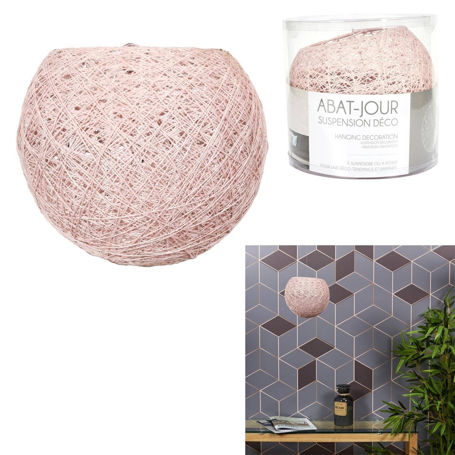SUSPENSION INTERIEUR ROSE 20CM M6 - Image 1