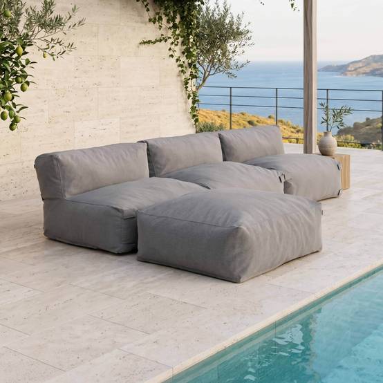 Oviala - Canapé de jardin modulable 4 places gris Mixi - Oviala - Imagen 1