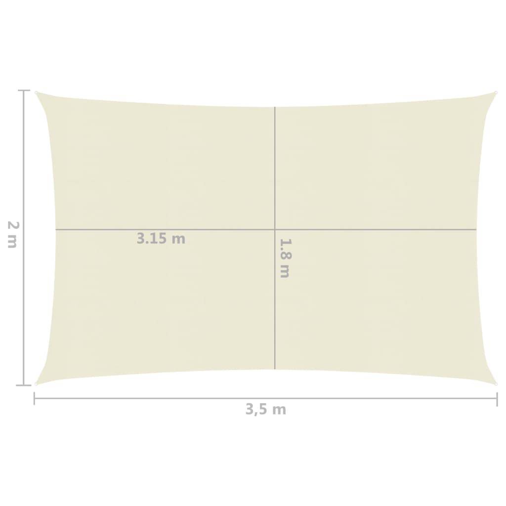 Helloshop26 - Voile toile d'ombrage parasol 160 g/m² crème 2 x 3,5 m PEHD - Imagen 6