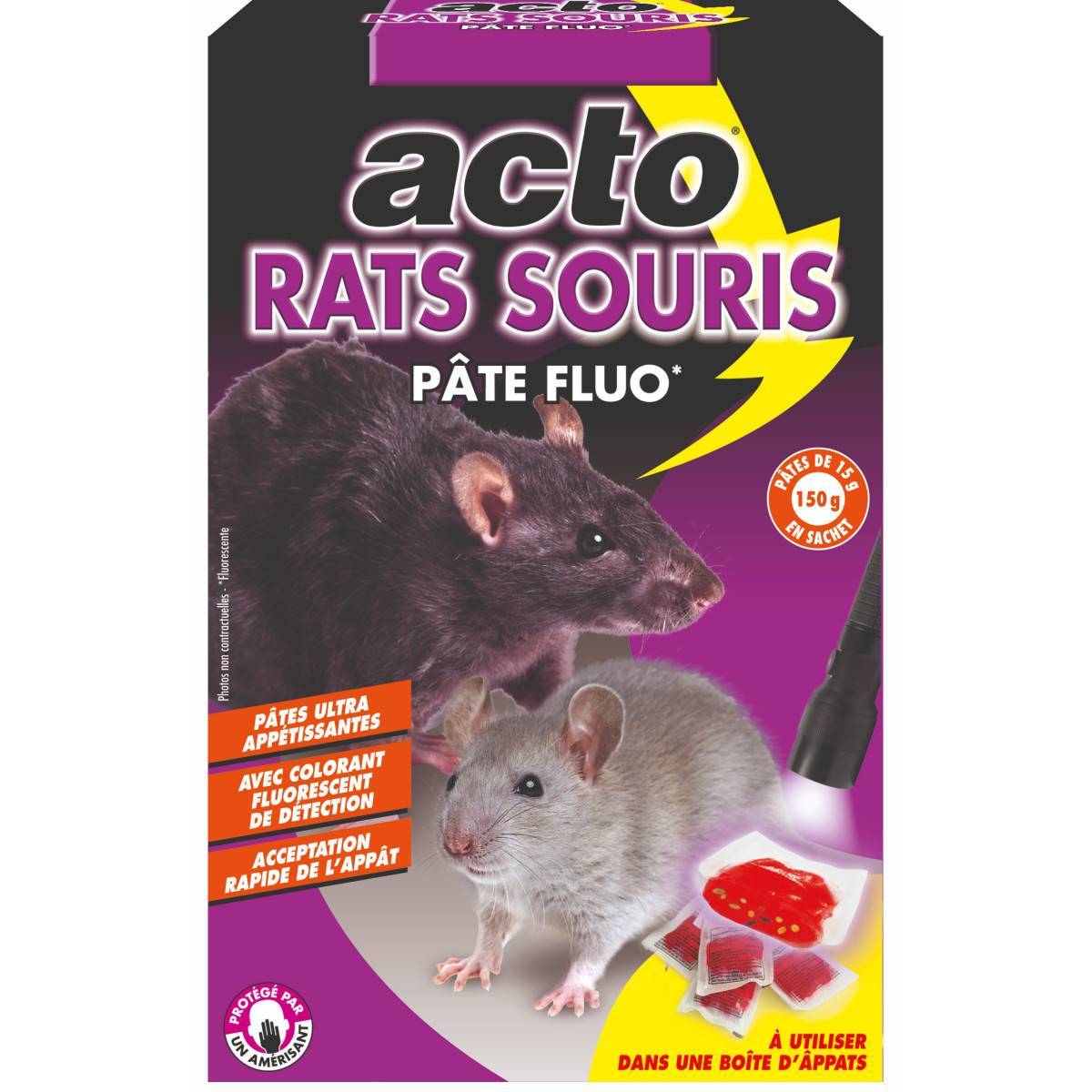 Acto - ACTO RATS-SOURIS Anti-roedores Pasta cebo FLUO - 150grs