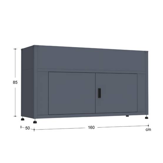 Couleurs du monde - Armoire grand format gris avec jardinière intégrée – grand rangement extérieur décoratif - Image 6