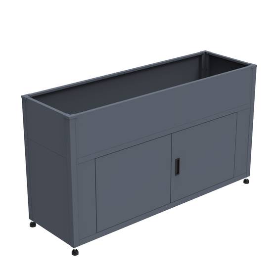 Couleurs du monde - Armoire grand format gris avec jardinière intégrée – grand rangement extérieur décoratif - Image 7