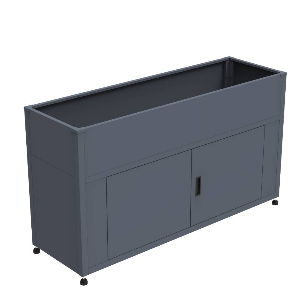 Couleurs du monde - Armoire grand format gris avec jardinière intégrée – grand rangement extérieur décoratif - Image 7