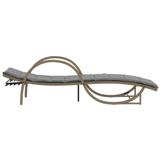 2 pcs Chaises longue | Transat | Bain de soleils avec coussins beige résine tressée - Image 5