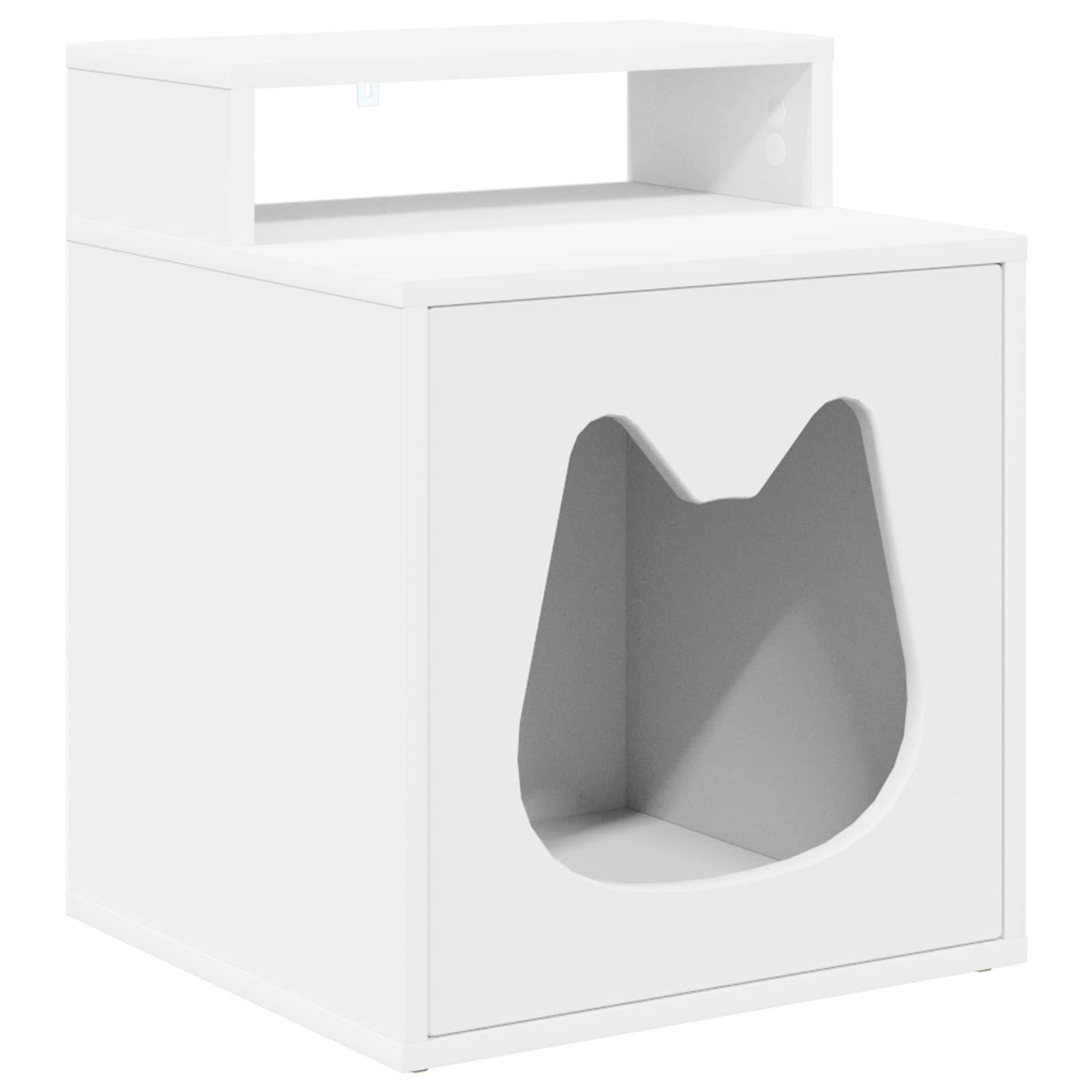 Vidaxl - Maison pour chat Blanc 42,5 x 40 x 53,5 cm Bois d'ingénierie vidaXL 8000689 - Image 2