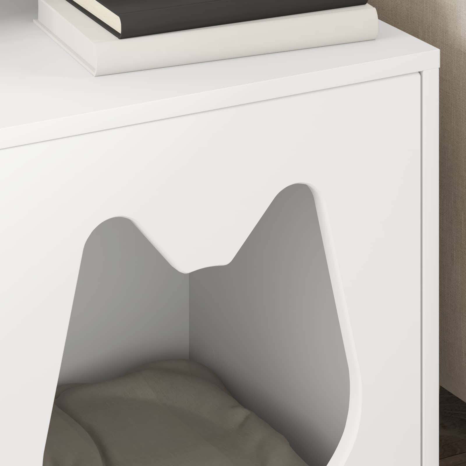 Vidaxl - Maison pour chat Blanc 42,5 x 40 x 53,5 cm Bois d'ingénierie vidaXL 8000689 - Image 5