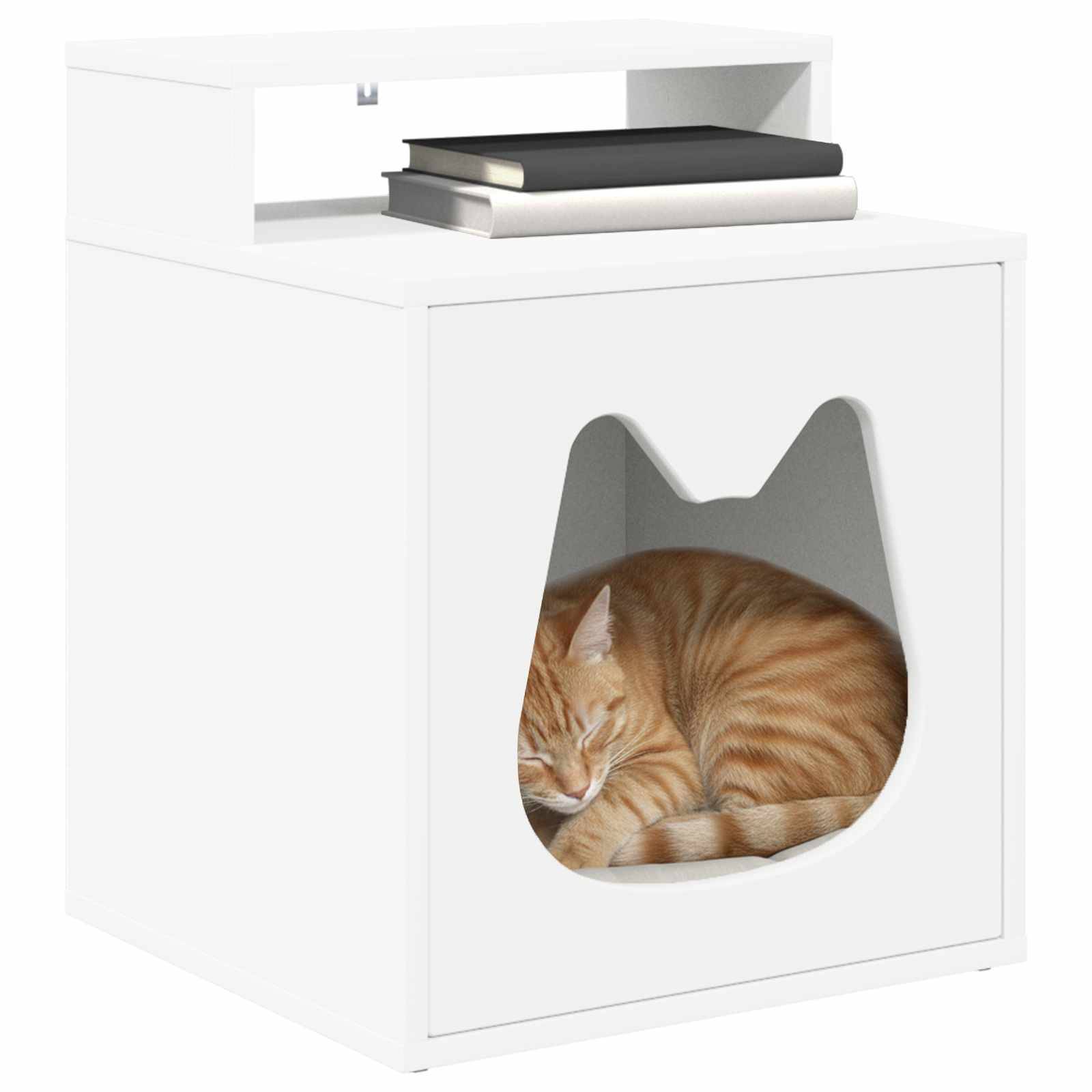 Vidaxl - Maison pour chat Blanc 42,5 x 40 x 53,5 cm Bois d'ingénierie vidaXL 8000689 - Image 4