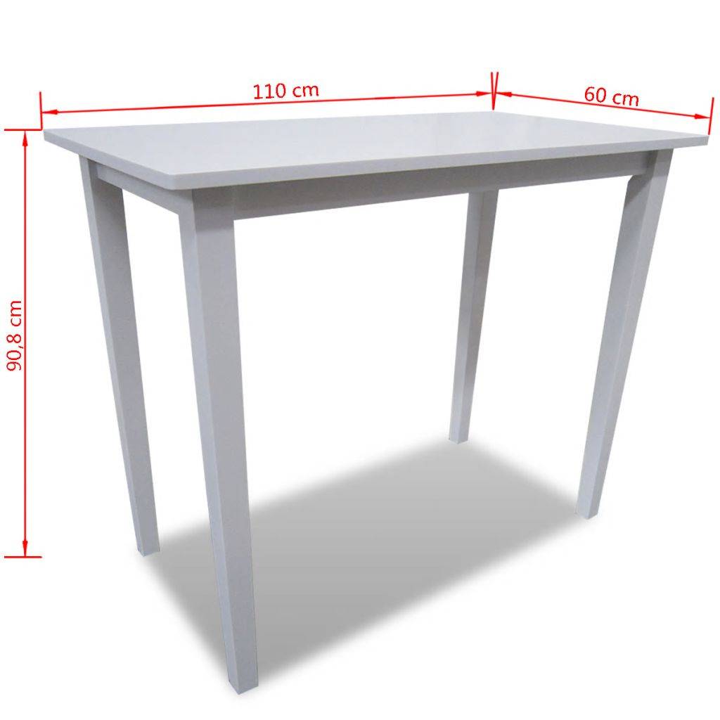 Helloshop26 - Table haute mange debout bar bistrot en bois blanc - Imagen 4