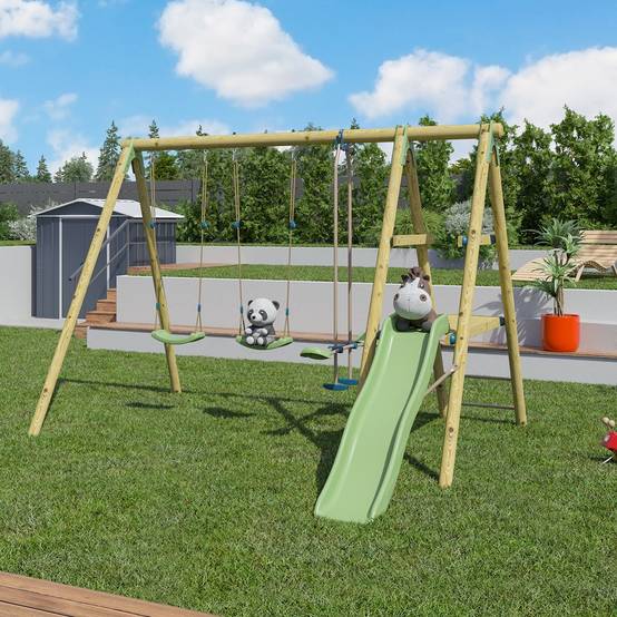 Trigano Jardin - Station de jeux bois 2,30 m Topwood TUTTI 2 - 6 enfants - Image 7