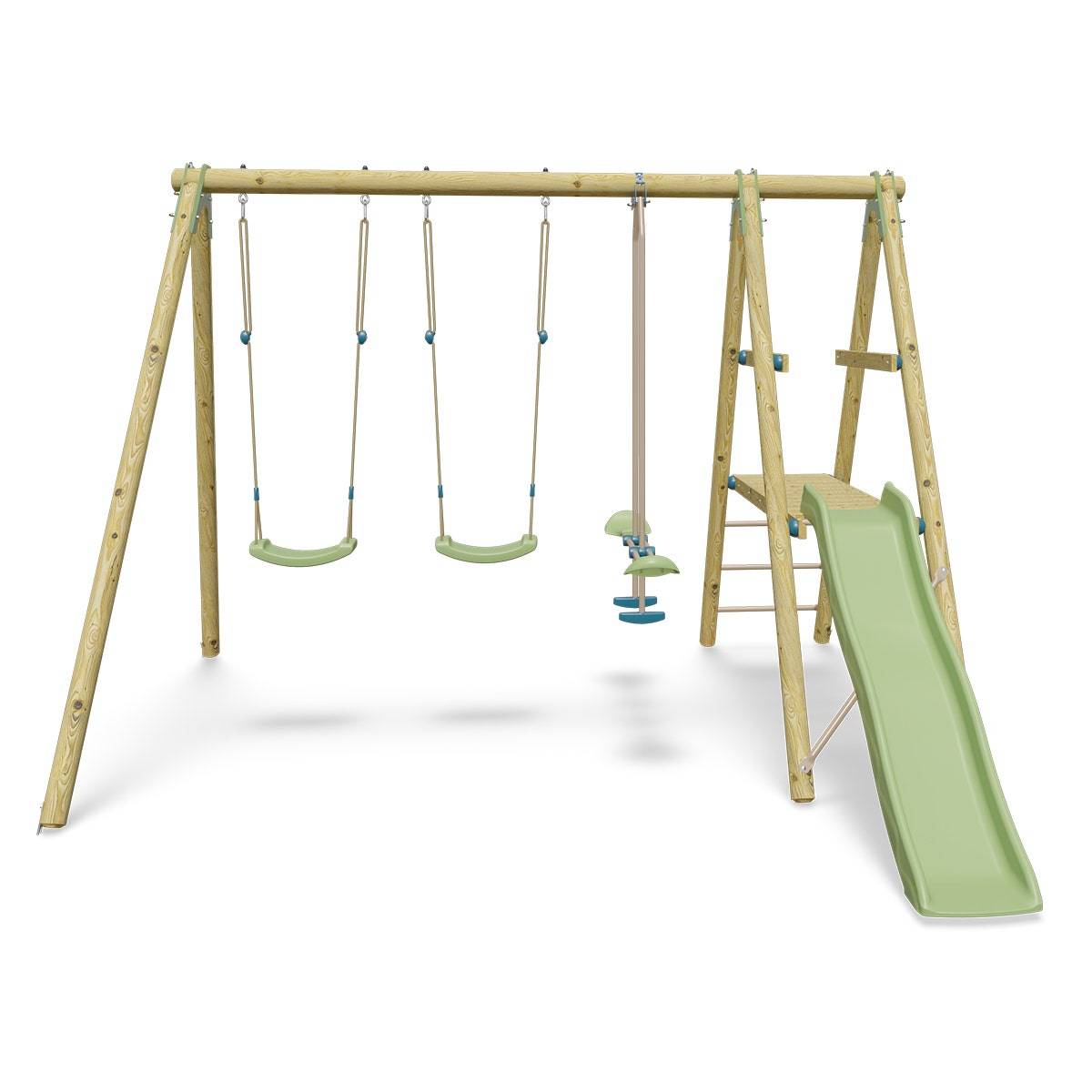 Trigano Jardin - Station de jeux bois 2,30 m Topwood TUTTI 2 - 6 enfants - Image 1