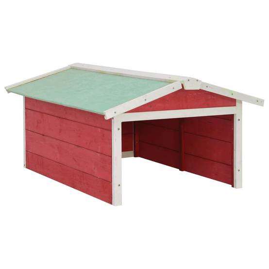 PANGIVO - Garage de tondeuse à gazon bois de sapin rouge et blanc 87 x 72 x 50 cm - PANGIVO - Image 2