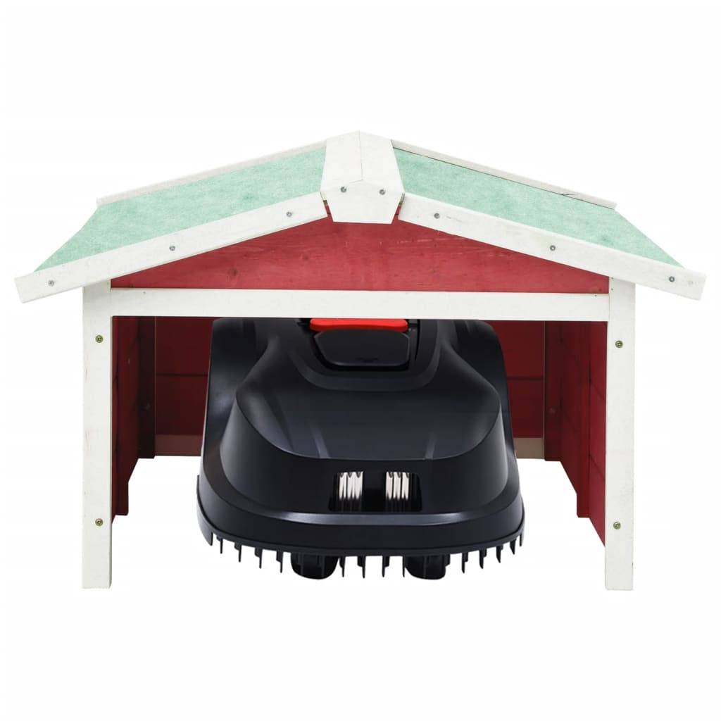 PANGIVO - Garage de tondeuse à gazon bois de sapin rouge et blanc 87 x 72 x 50 cm - PANGIVO - Image 3