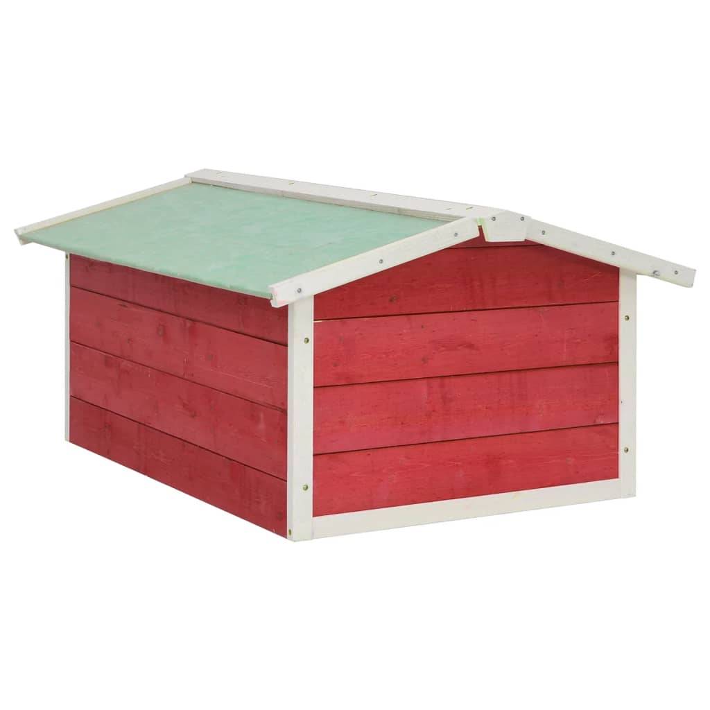 PANGIVO - Garage de tondeuse à gazon bois de sapin rouge et blanc 87 x 72 x 50 cm - PANGIVO - Image 5