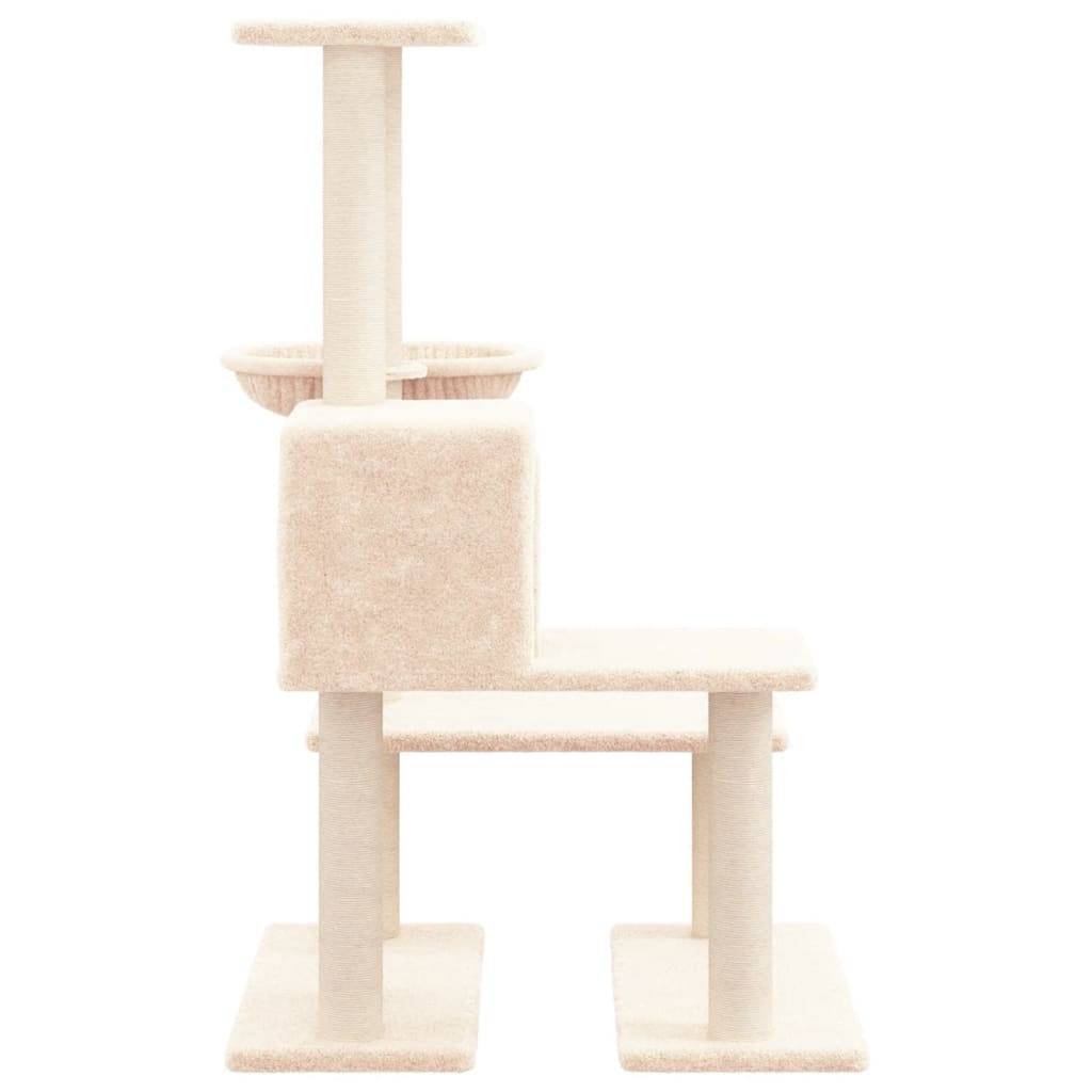 Arbre à chat design en sisal avec niche douillette et hamac suspendu Crème 94,5 cm – ComfortXL Pet Living - Image 4