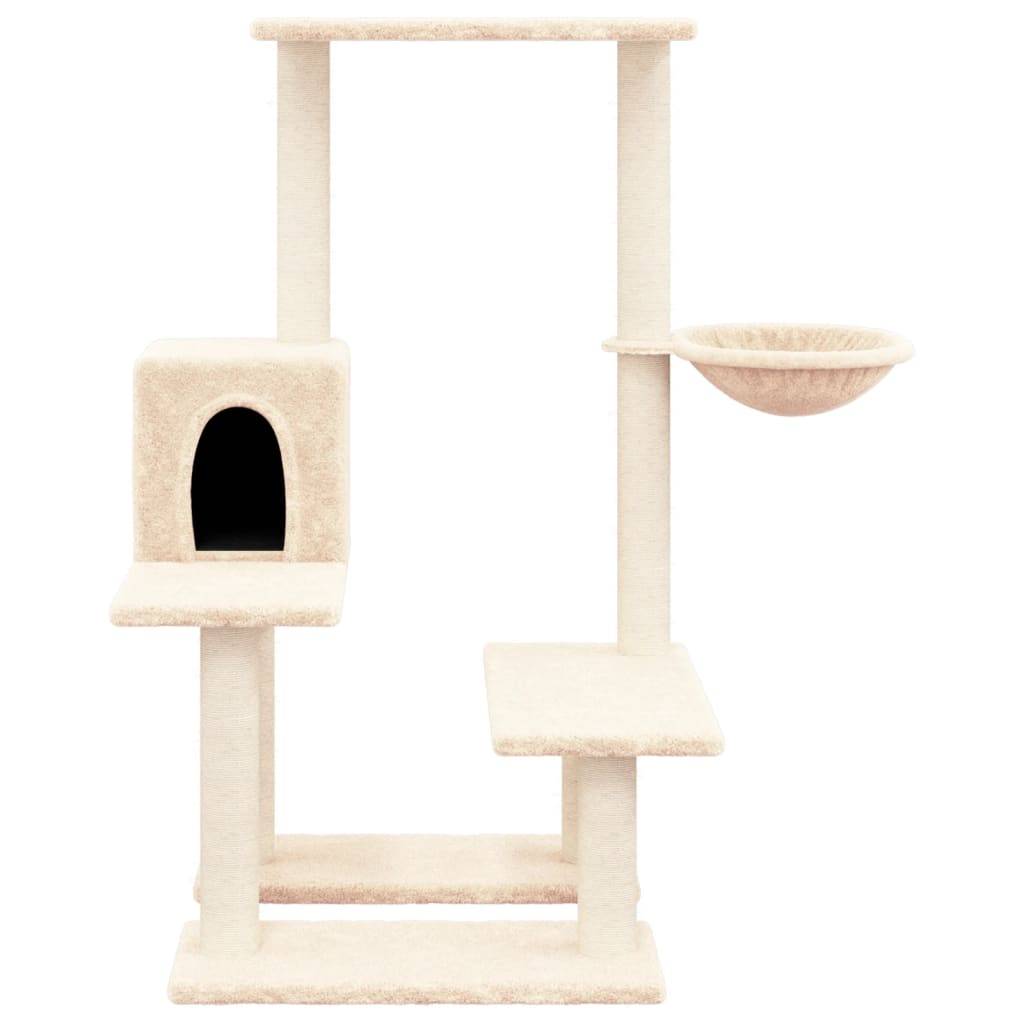 Arbre à chat design en sisal avec niche douillette et hamac suspendu Crème 94,5 cm – ComfortXL Pet Living - Image 3