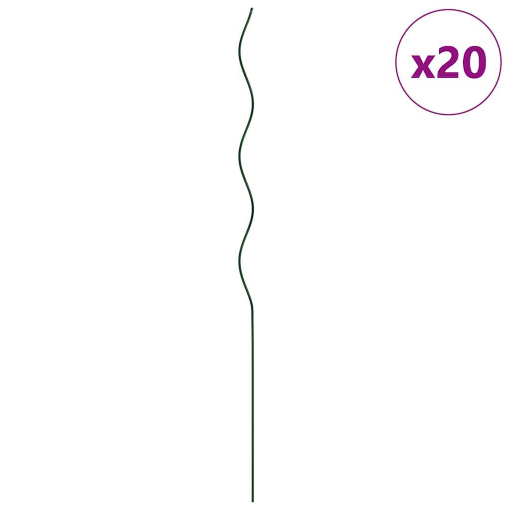 Helloshop26 - Lot de 20 supports de plante spiral minimaliste extérieur 110 x 0.6 x 0.6 cm en acier vert - Image 2