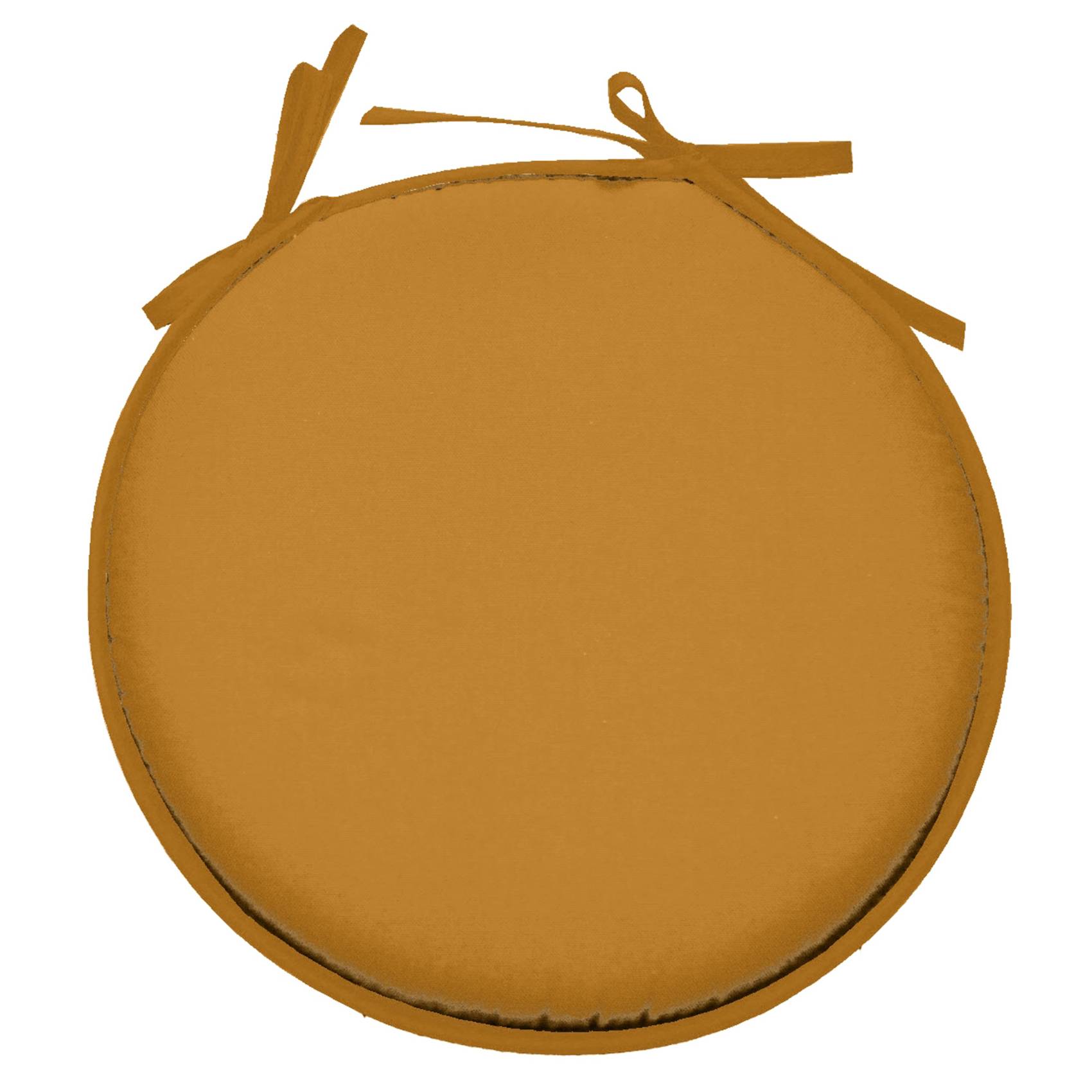 Lovely Casa - Galette de chaise ronde unie aux multiples couleurs - LOVELY CASA - Polyester - Jaune Curry