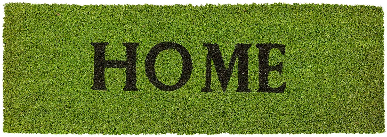 Helloshop26 - Paillasson tapis de sol porte d’entrée essuie-pieds fibres de coco home vert - Imagen 1