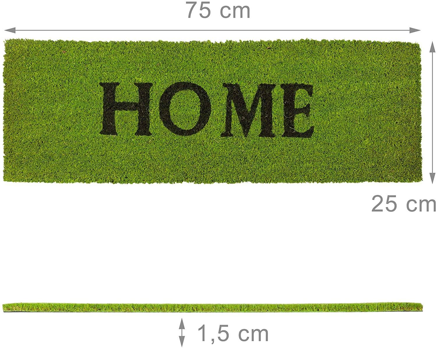 Helloshop26 - Paillasson tapis de sol porte d’entrée essuie-pieds fibres de coco home vert - Imagen 2