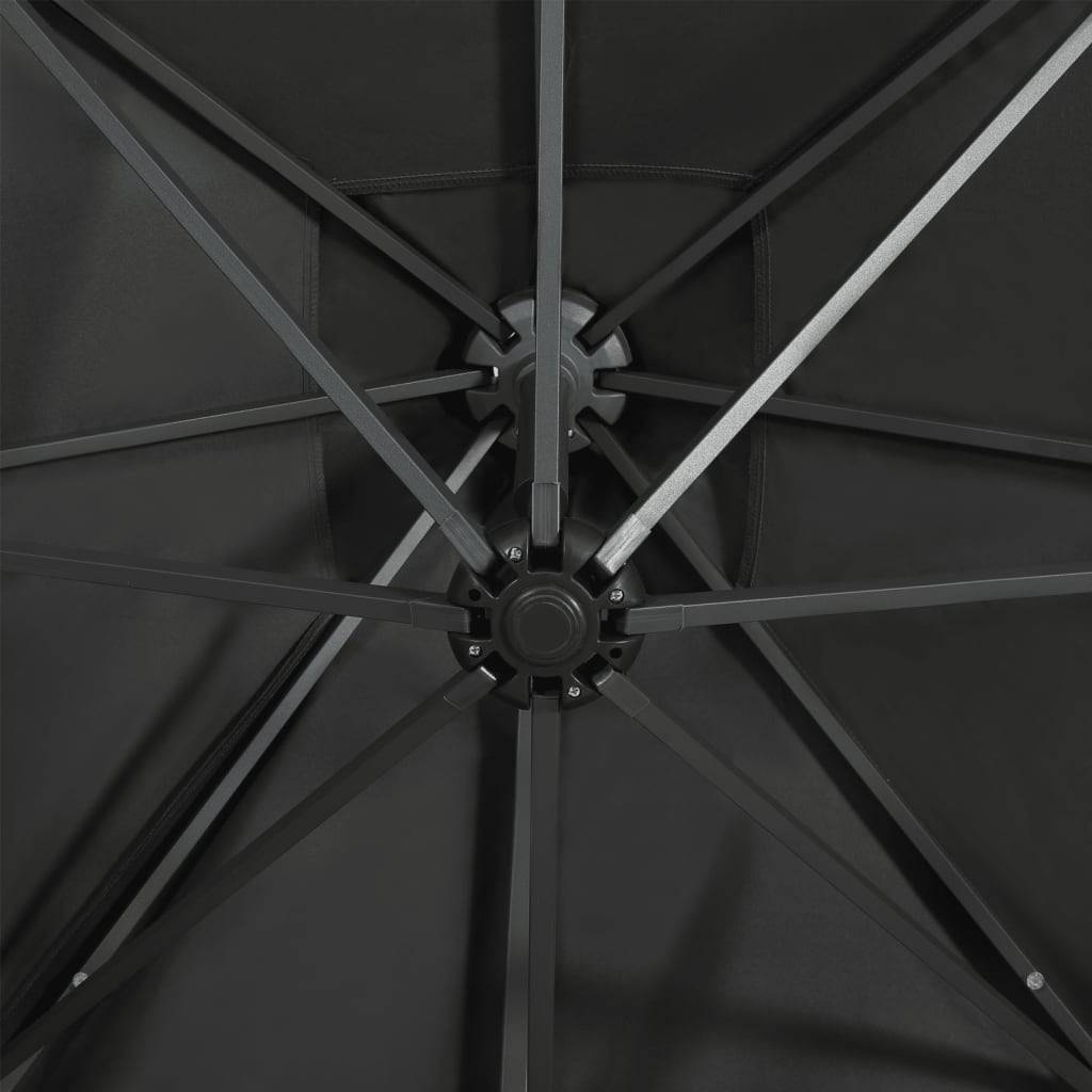 Helloshop26 - Parasol meuble de jardin déporté avec mât et lumières led 300 cm anthracite - Imagen 6