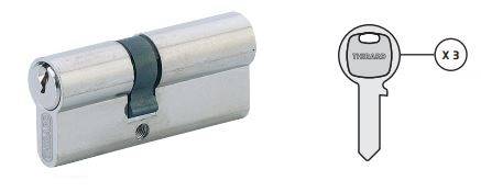 Cylindre SA nickelé 45x50 MV 24252 vis 60 mm THIRARD - 16456 - Imagen 1