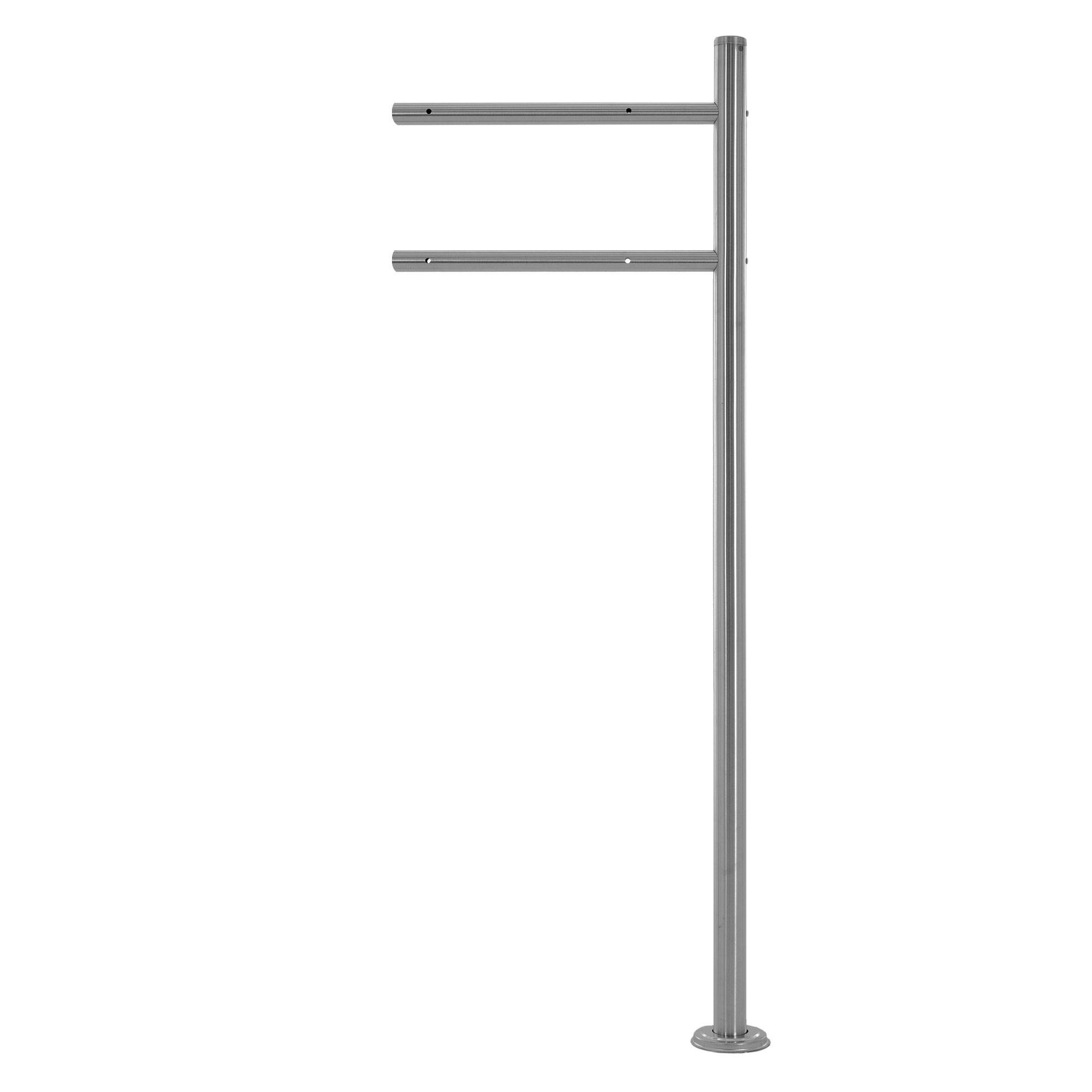 Boîte aux Lettres Design sur Pied Argenté avec Compartiment à Journaux, Anthracite en Acier Inoxydable - Image 4