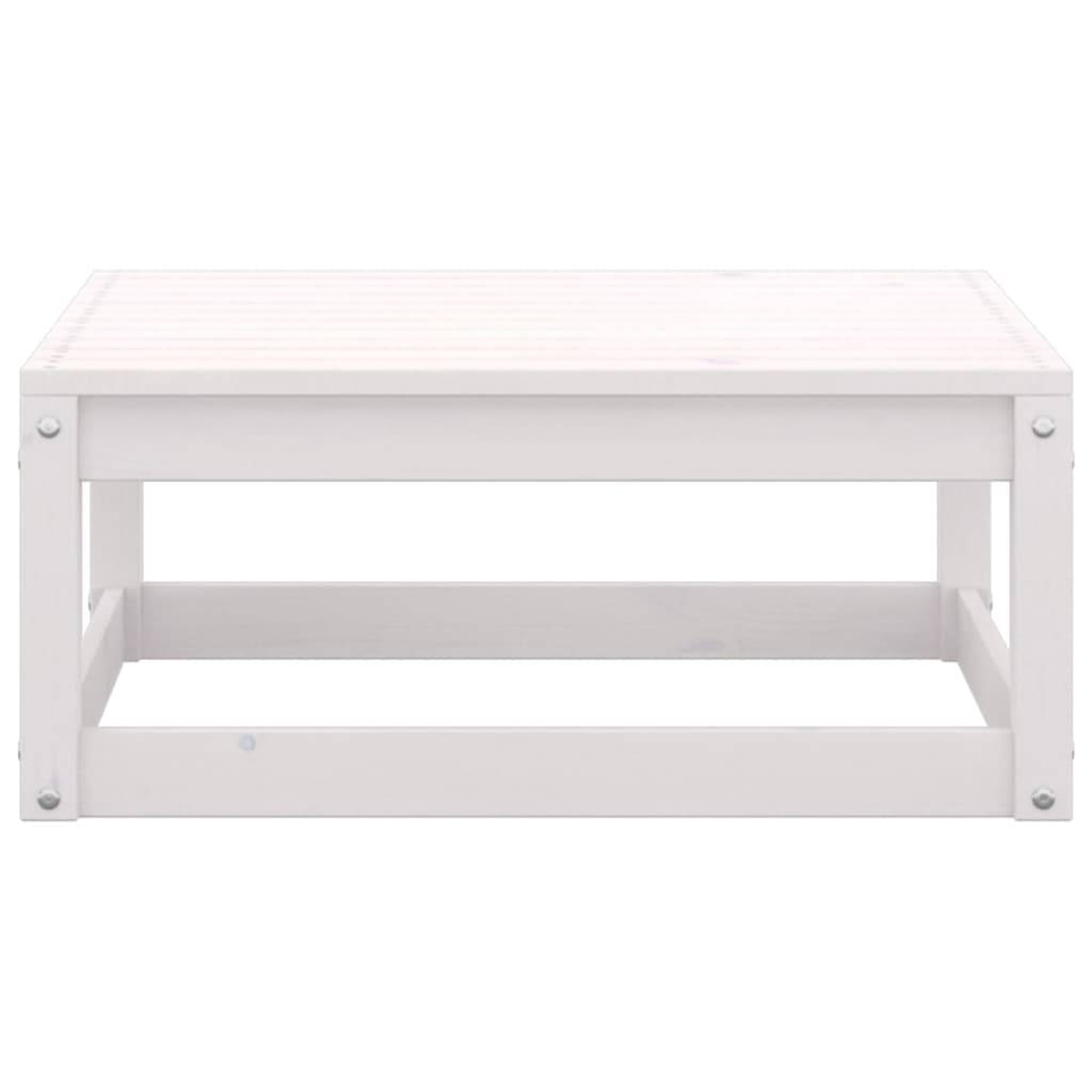 Helloshop26 - Salon de jardin meuble d'extérieur ensemble de mobilier 9 pièces blanc bois de pin massif - Imagen 7