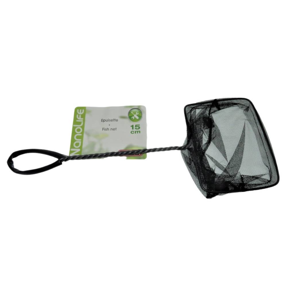 Epuisette filet noir, maille moyenne, 15 cm x 13 x 40 cm, aquarium - Image 1