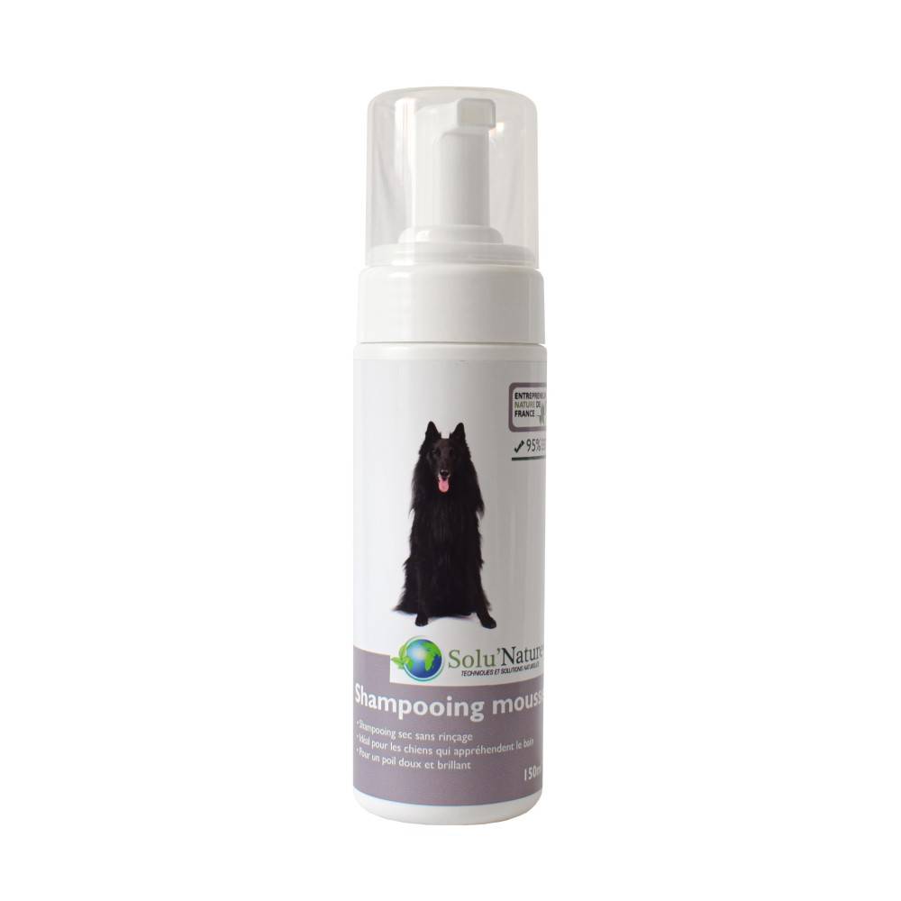 Shampooing Sec en Mousse sans Rinçage Chiens - Solunature 150