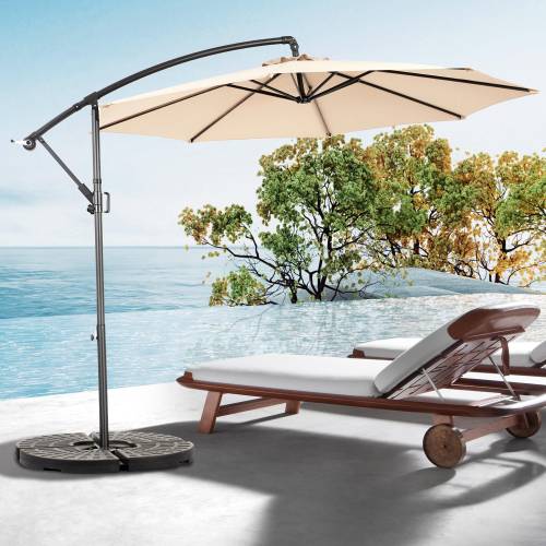 ComfortXL - Parasol Déporté 3m Jardin Inclinable Manivelle Structure Acier Kaki - ComfortXL Outdoor Living - Image 1