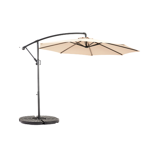 ComfortXL - Parasol Déporté 3m Jardin Inclinable Manivelle Structure Acier Kaki - ComfortXL Outdoor Living - Image 6