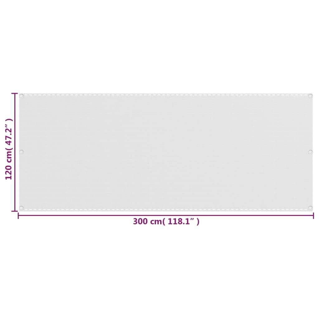 Helloshop26 - Écran de balcon brise pare vue protection confidentialité 120 x 300 cm PEHD blanc - Imagen 5