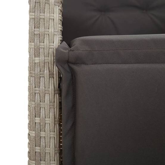 Chaise de jardin inclinable - Chaise d'extérieur - Fauteuil d'extérieur avec repose-pied gris clair rotin - MEUBLE PRO - Image 9
