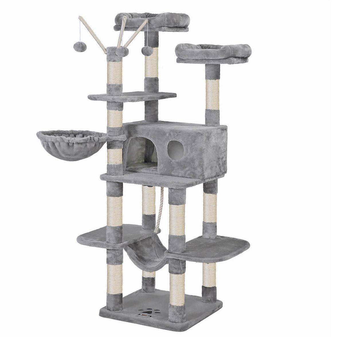 Helloshop26 - Arbre à chat XXL tour de jeux 164 cm gris clair - Imagen 1