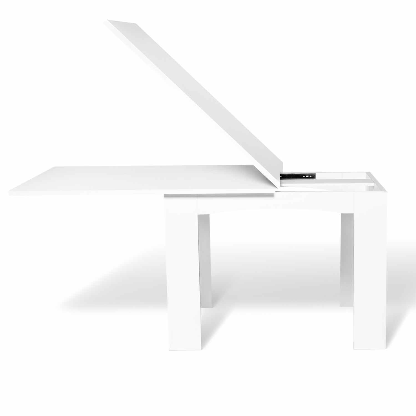 Table à Manger Extensible Rectangle 6-10 Personnes Blanche Et Noire 140 220 X 90 Cm 3662897099467