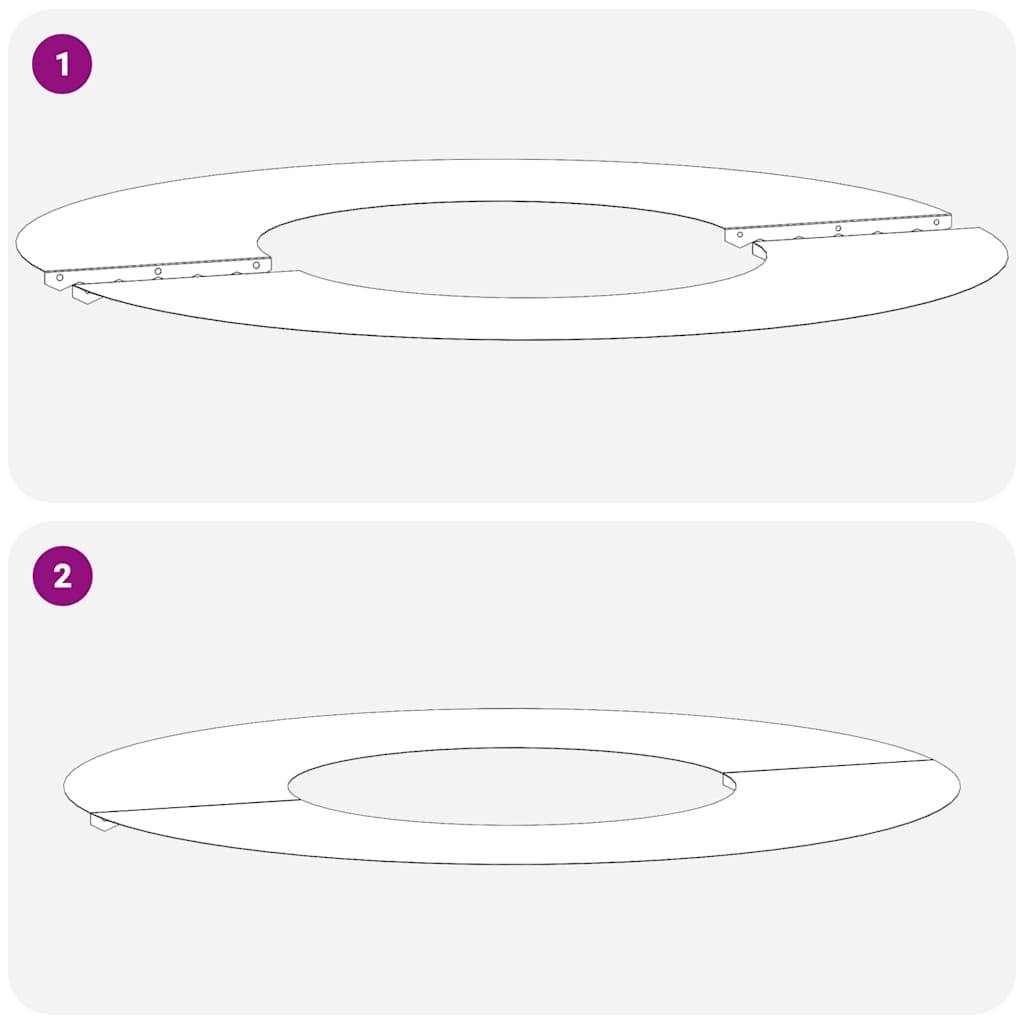 Entourage d'Arbre Plat en Acier pour Jardin Protection Racines et Parterre Ø60 cm Blanc - ComfortXL Outdoor Living - Image 7