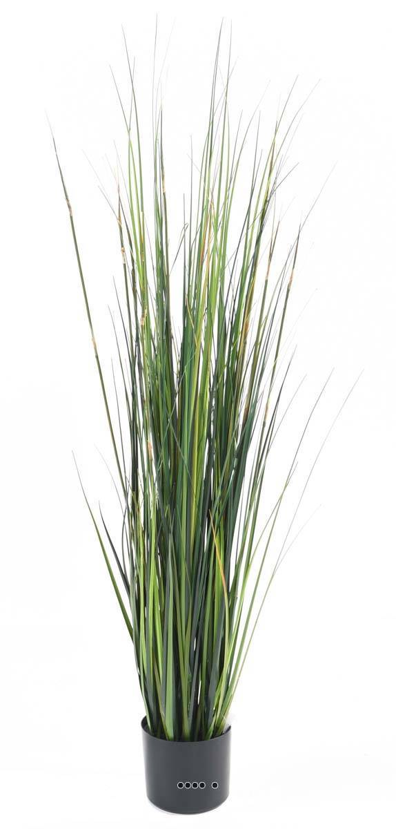 Artificielles - Graminée en pot artificielle Herbe à oignon bambou H 90 cm Vert - dimhaut: H 90 cm - couleur: Vert - Imagen 3