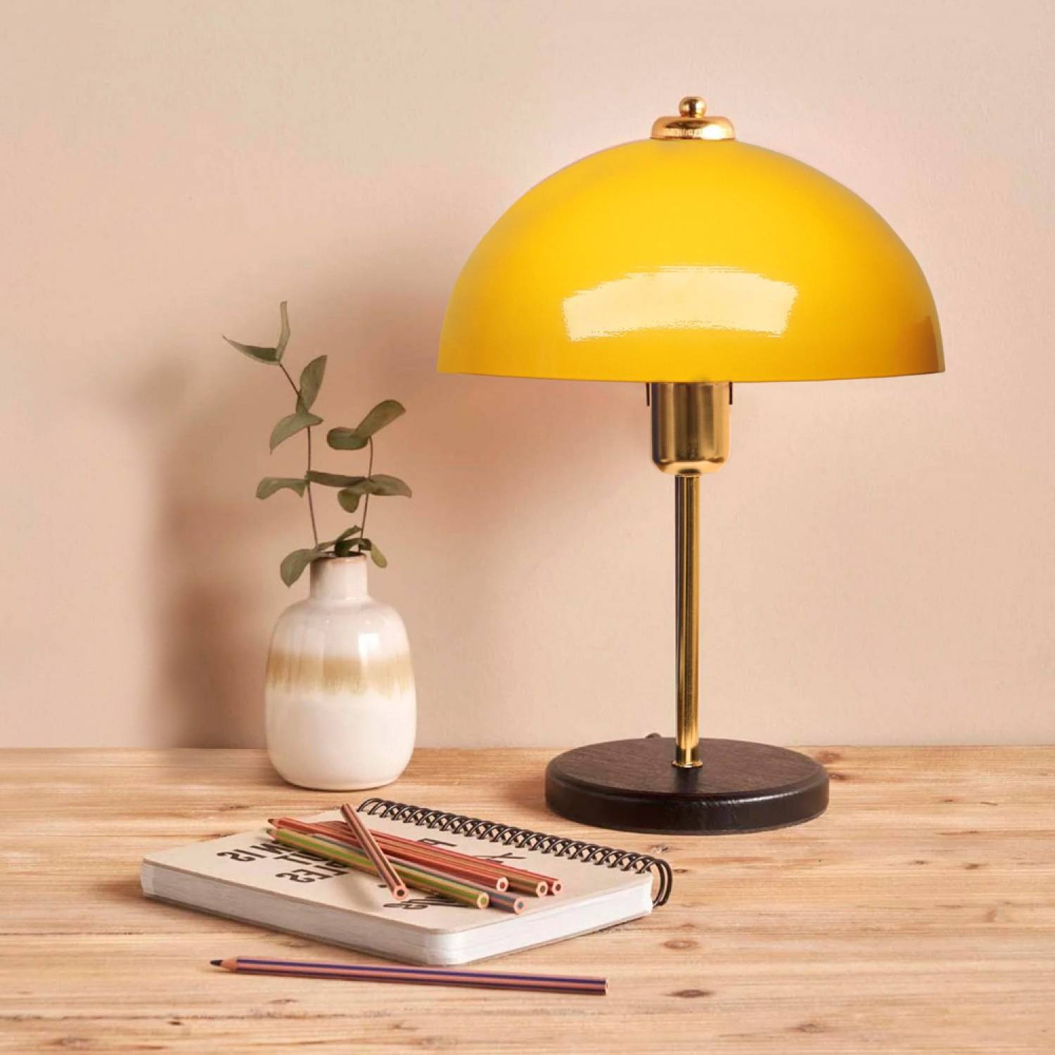 Concept Usine - Lampe de table champignon jaune 38cm EDITH - Image 2