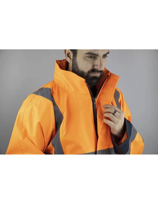 LMA - Veste haute visibilité imperméable - LMA - 2297-Orange fluo / Marine-XXXXL - Imagen 3
