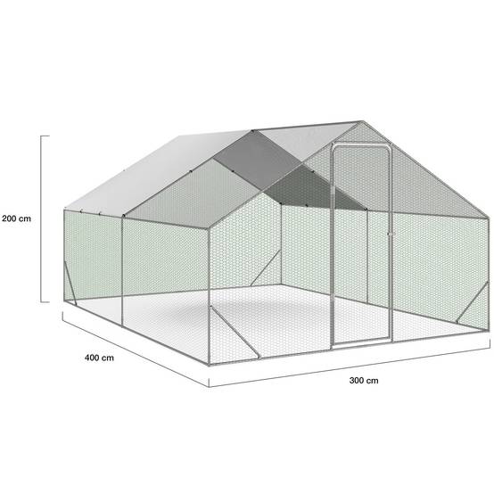Enclos poulailler extérieur 12 m² - acier galvanisé maille serrée montage facile – Terre Jardin - Image 3